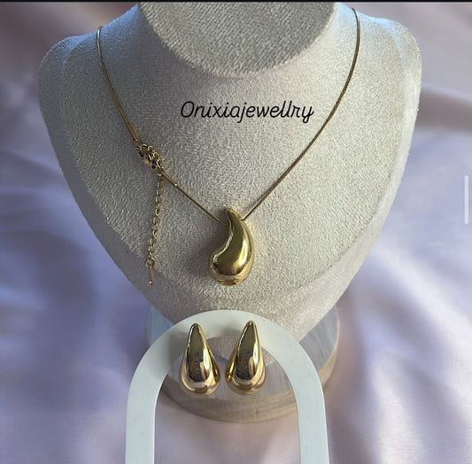 Parure goutte dorée